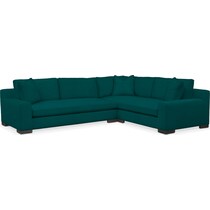 ethan toscana peacock  pc sectional with left facing sofa   