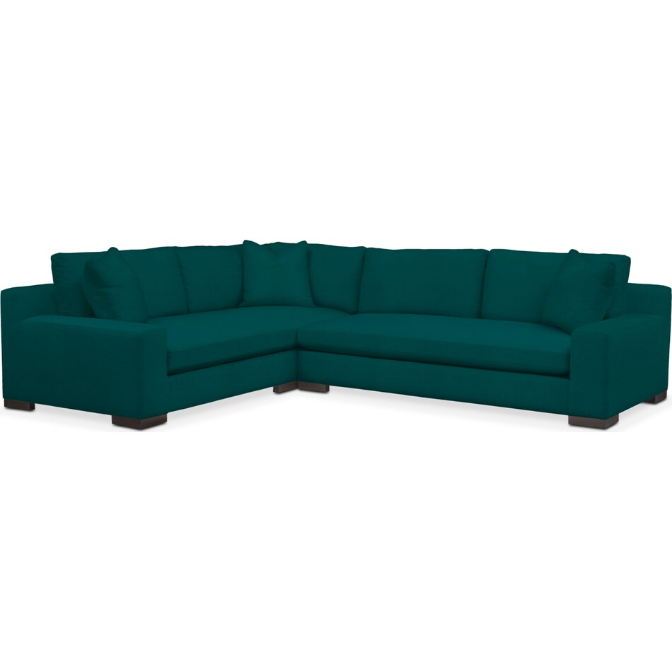 ethan toscana peacock  pc sectional with right facing sofa   