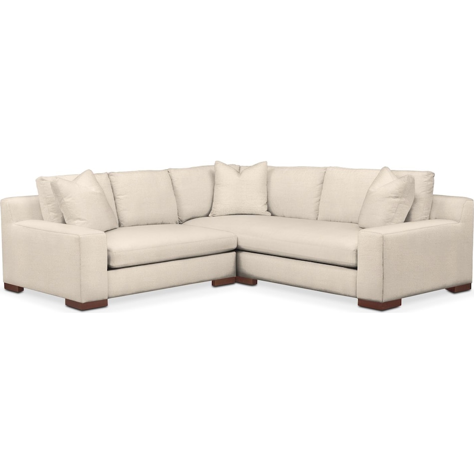 ethan white  pc sectional with left facing loveseat   