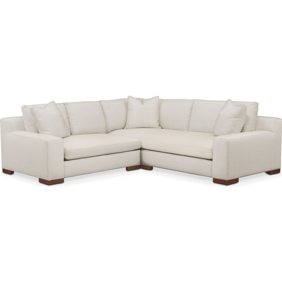 ethan white  pc sectional with left facing loveseat   