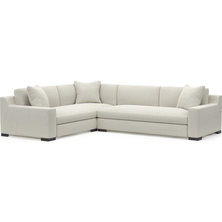 Ethan Hybrid Comfort 2-Piece Large Sectional with Right-Facing Sofa - Living Large White