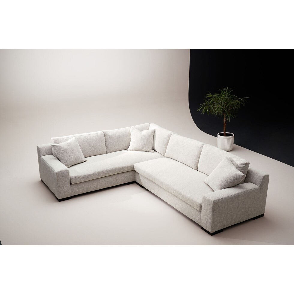 ethan white  pc sectional with right facing sofa   