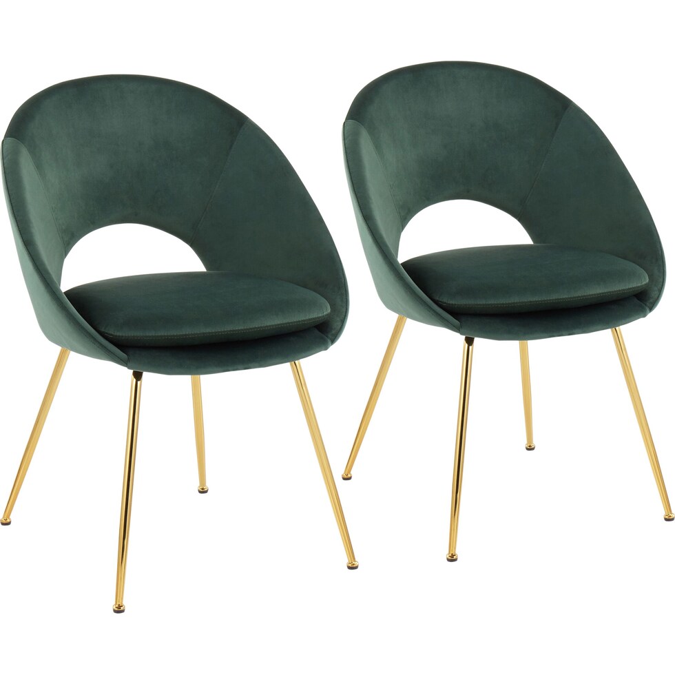 ethel gold green dining chair   
