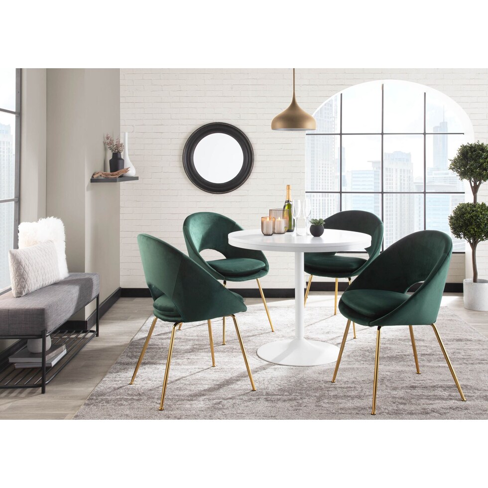 ethel gold green dining chair   