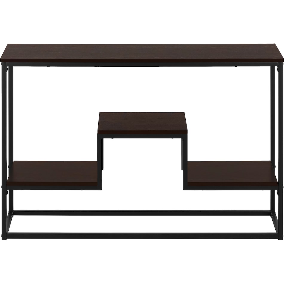 etta brown black console table   