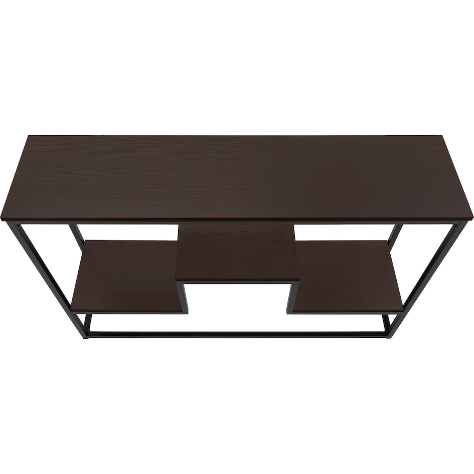 etta brown black console table   