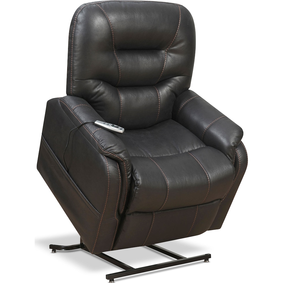 eugene dark brown power lift recliner   