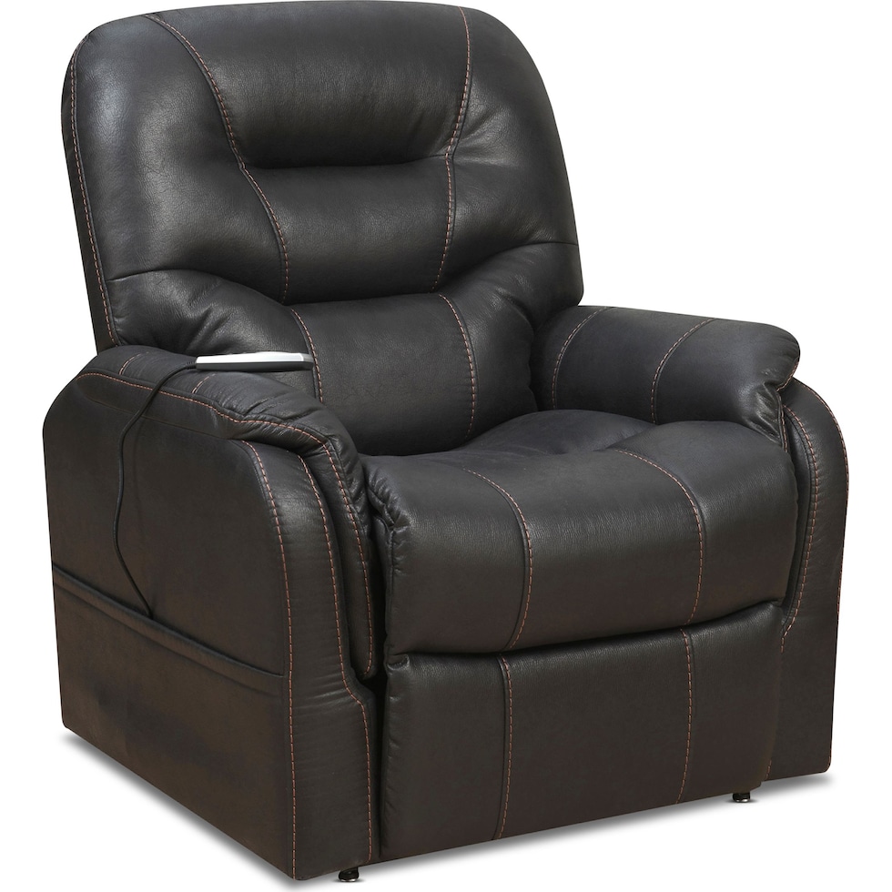 eugene dark brown power lift recliner   