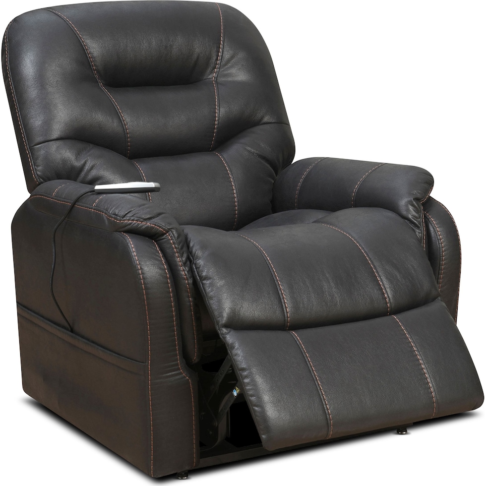 eugene dark brown power lift recliner   