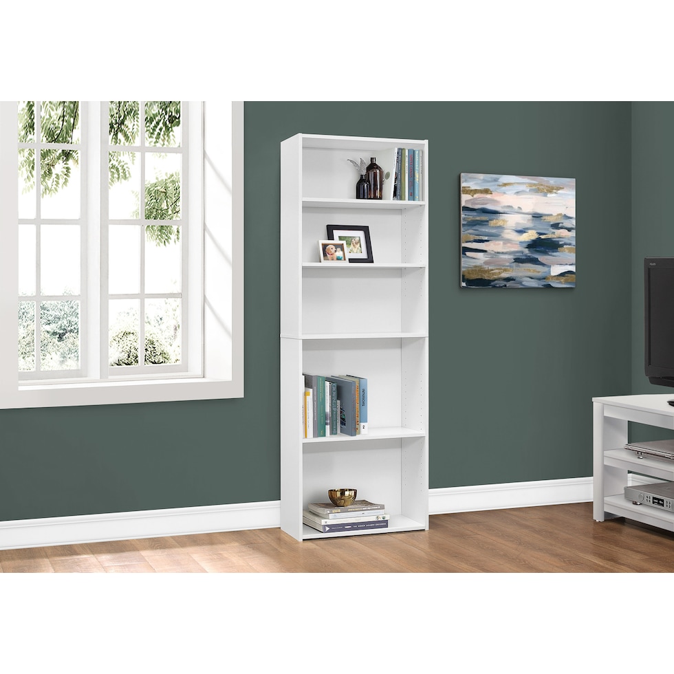 eula white bookcase   