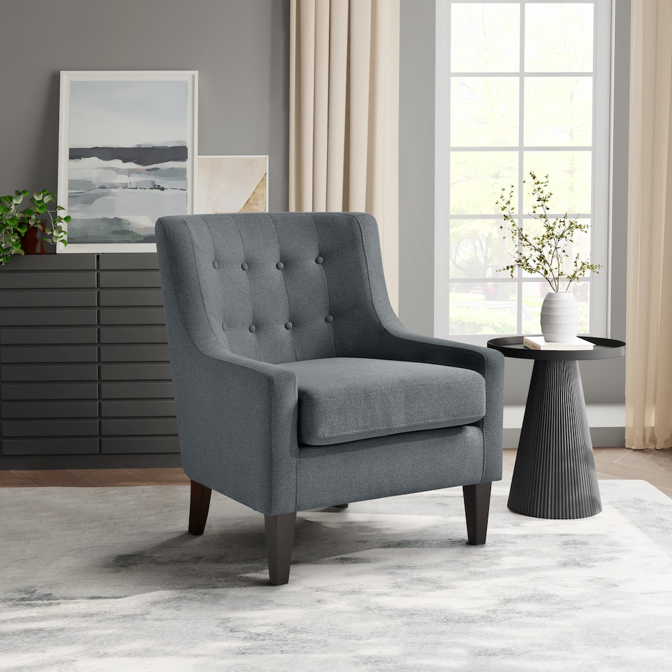 eva gray accent chair   