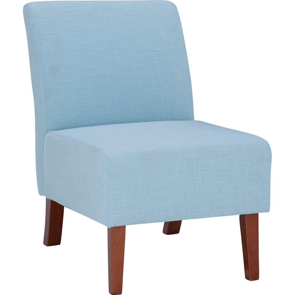 evangeline blue accent chair   