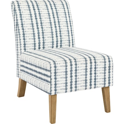 Evangeline Accent Chair - Blue/White