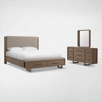 evans light brown  pc king bedroom   