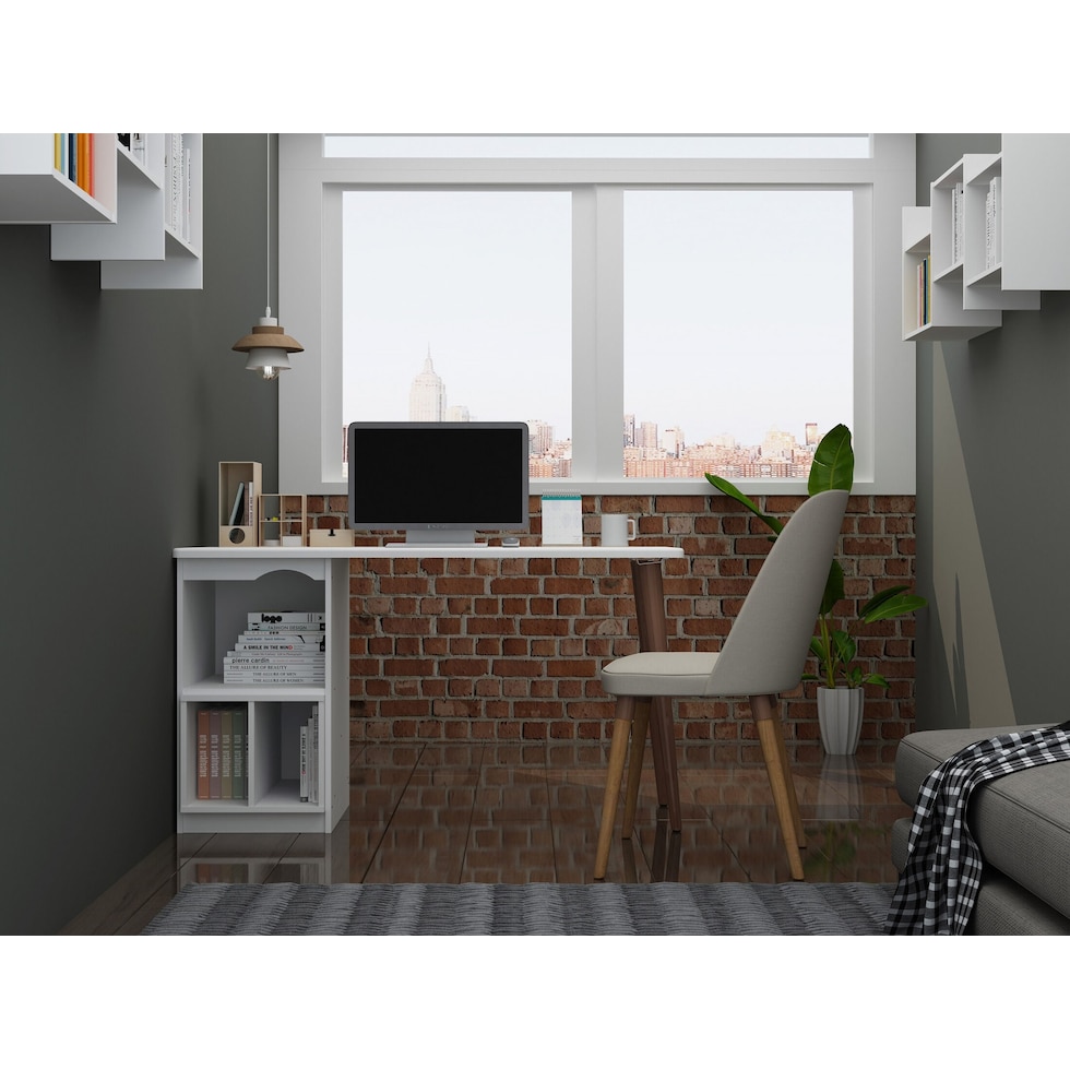 evanston white desk   