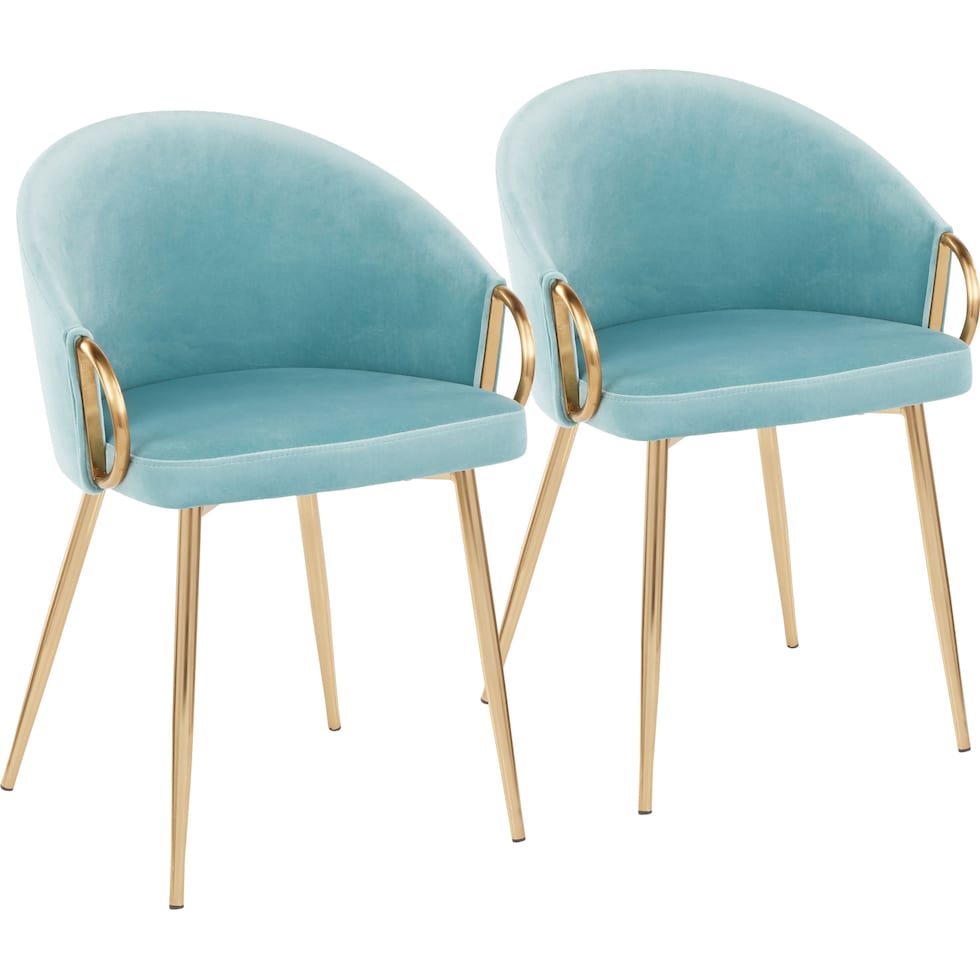 eve blue gold dining chair   