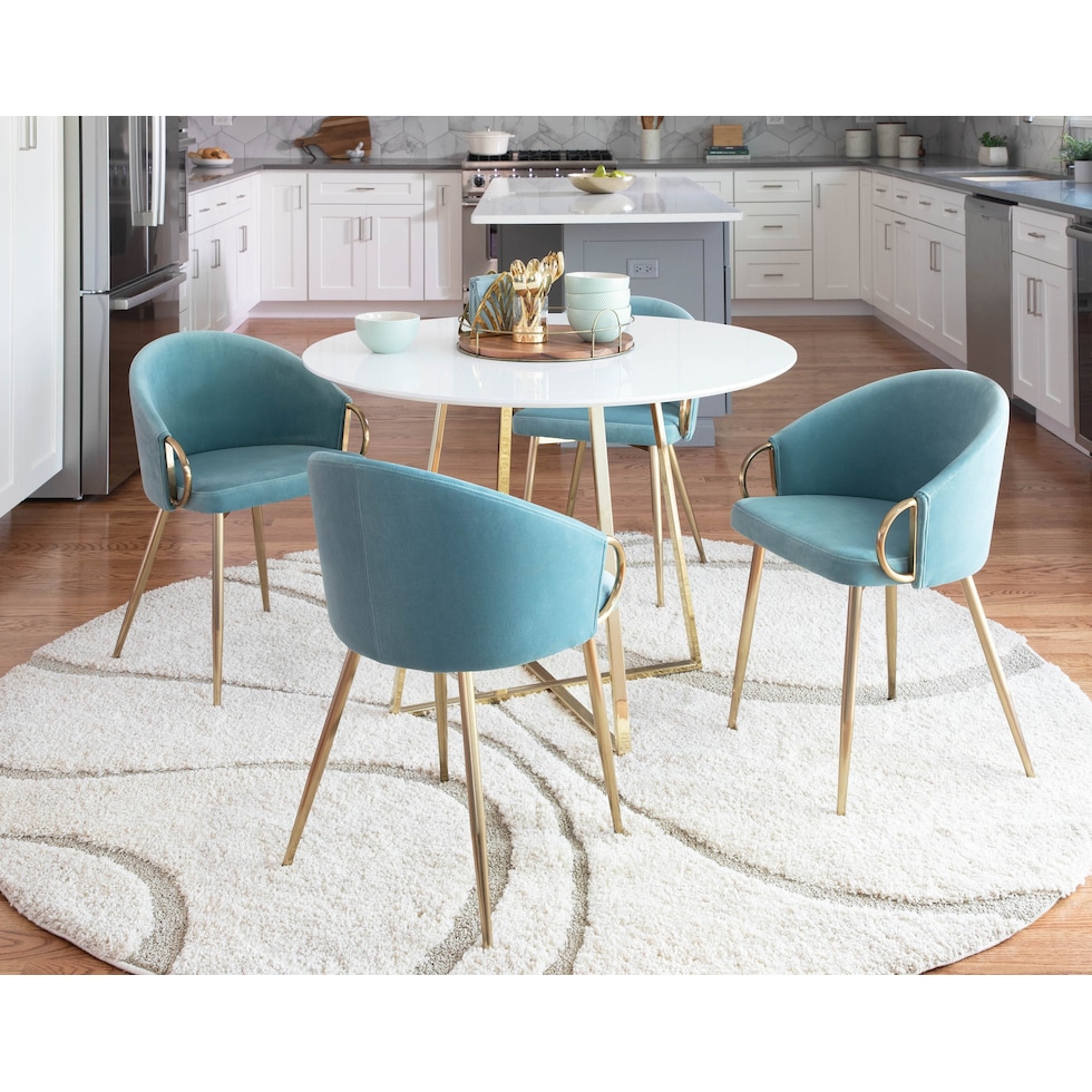 eve blue gold dining chair   