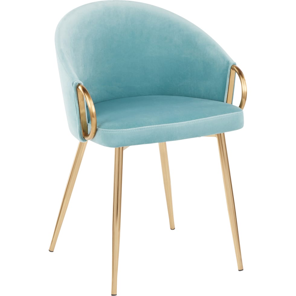 eve blue gold dining chair   