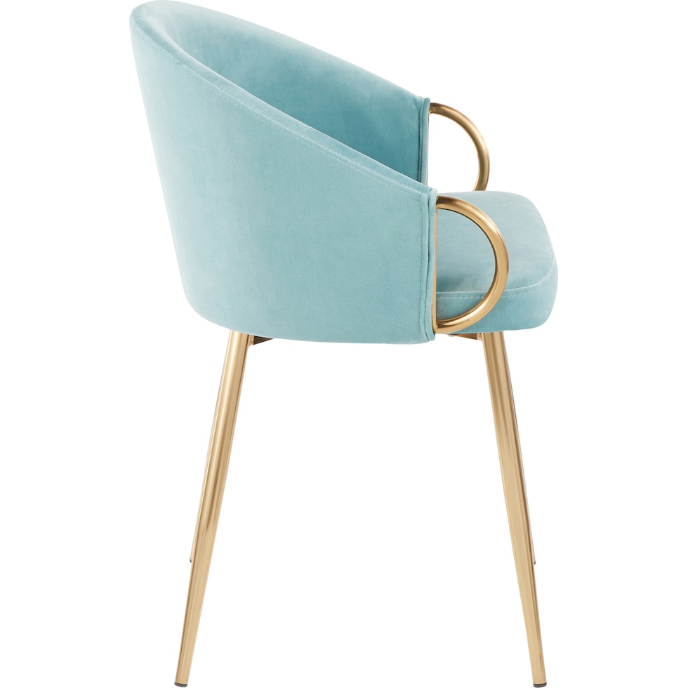 eve blue gold dining chair   