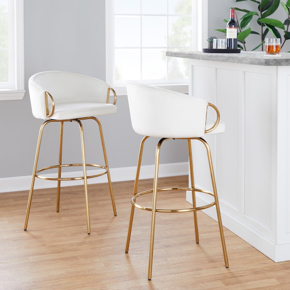 eve cream gold bar stool   