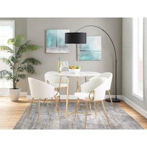 eve gold white dining chair   