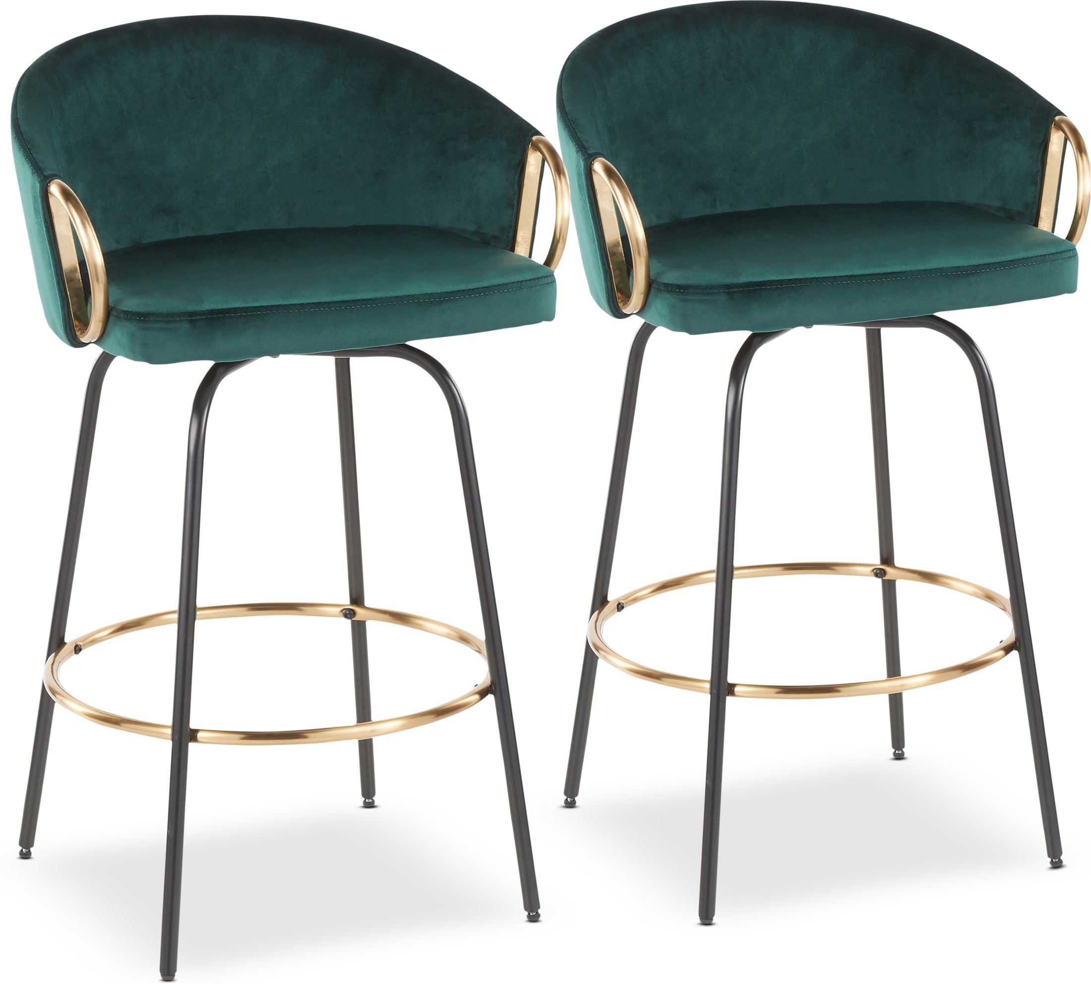 green velvet counter height chairs