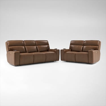 Everest Triple-Power Reclining Sofa and Loveseat Set