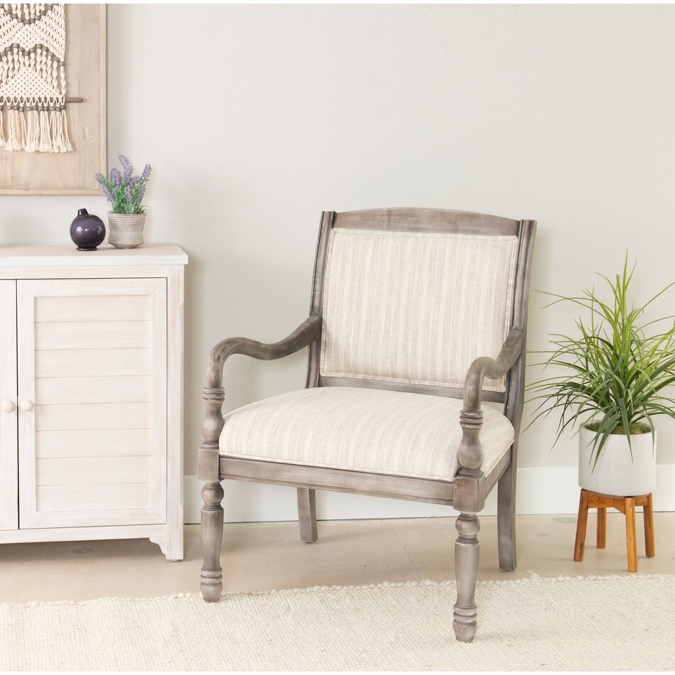 everly gray accent chair   