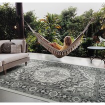 evora gray outdoor area rug   