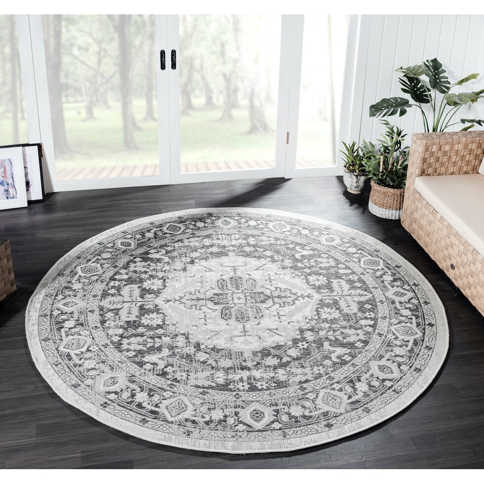 evora gray outdoor area rug   