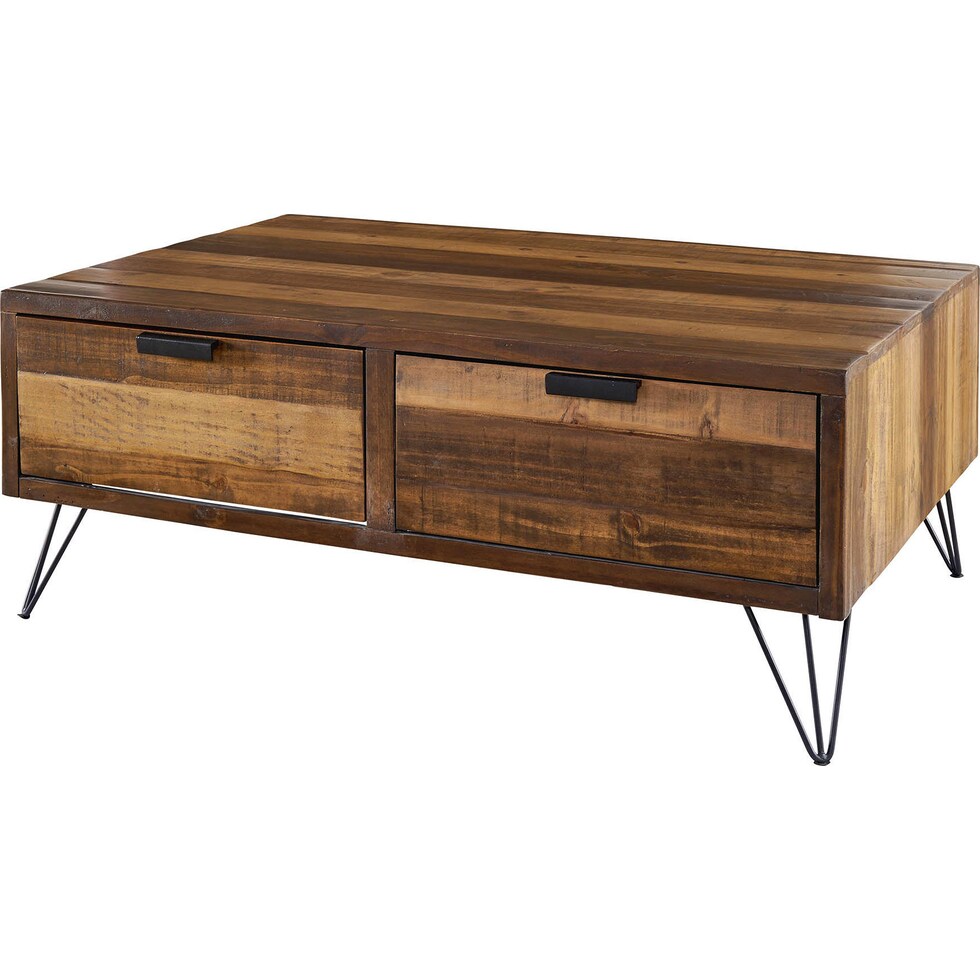 ezra light brown coffee table   