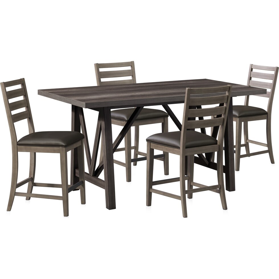 fairfield gray  pc counter height dining room   