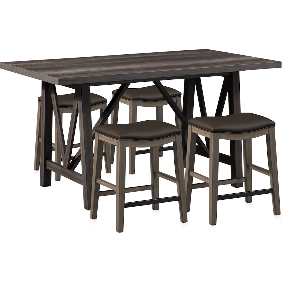 fairfield gray  pc counter height dining room   