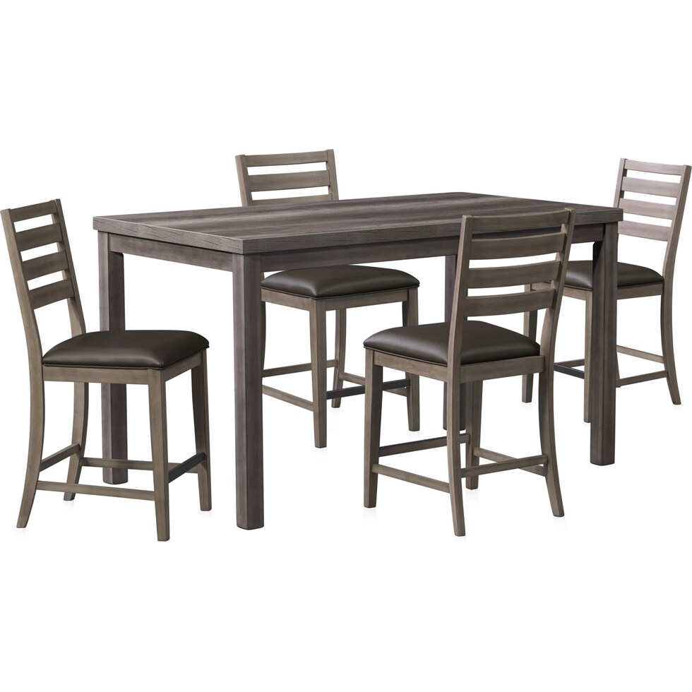 fairfield gray  pc counter height dining room   