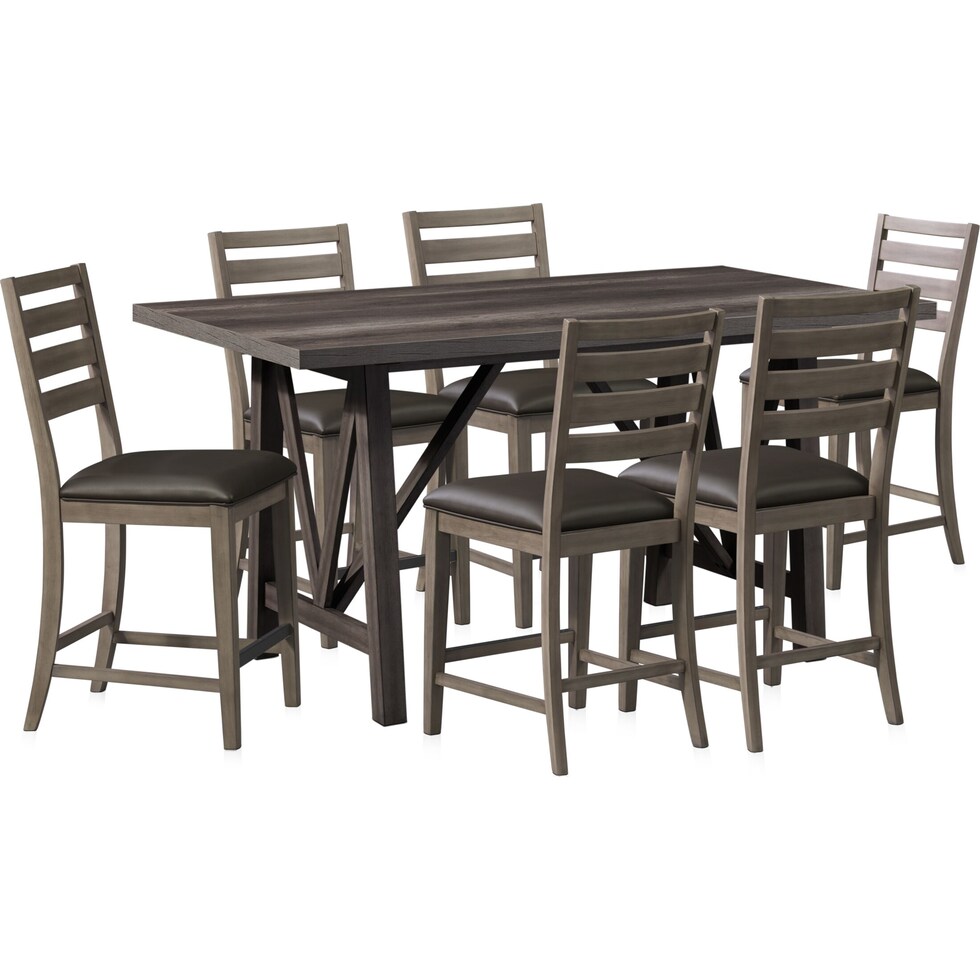 fairfield gray  pc counter height dining room   