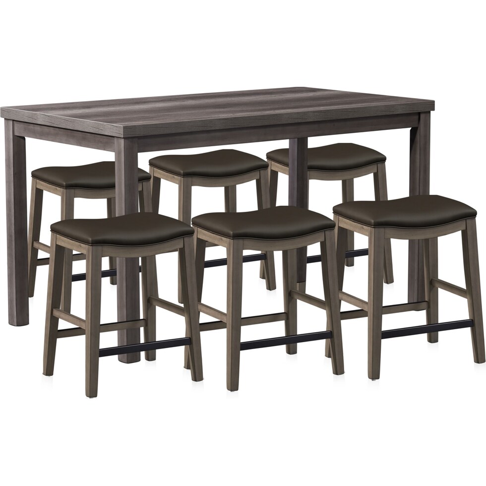 fairfield gray  pc counter height dining room   