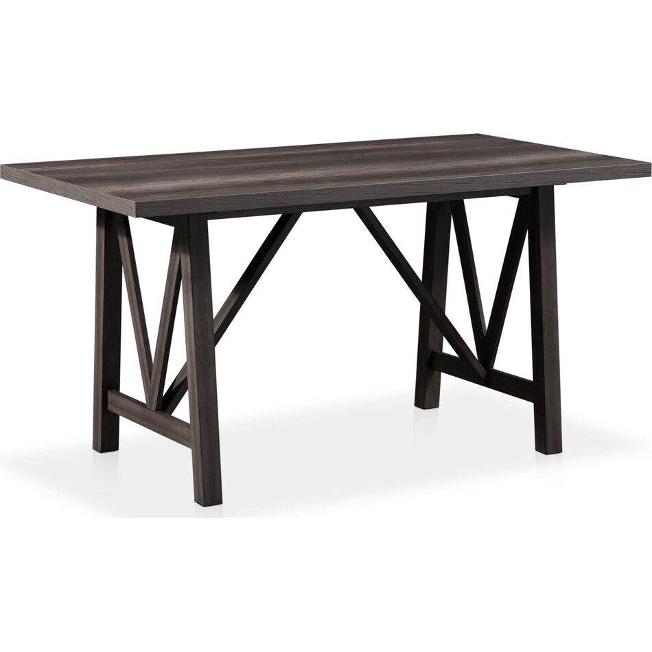 Fairfield CounterHeight Trestle Dining Table and 6 Backless Stools American Signature Furniture