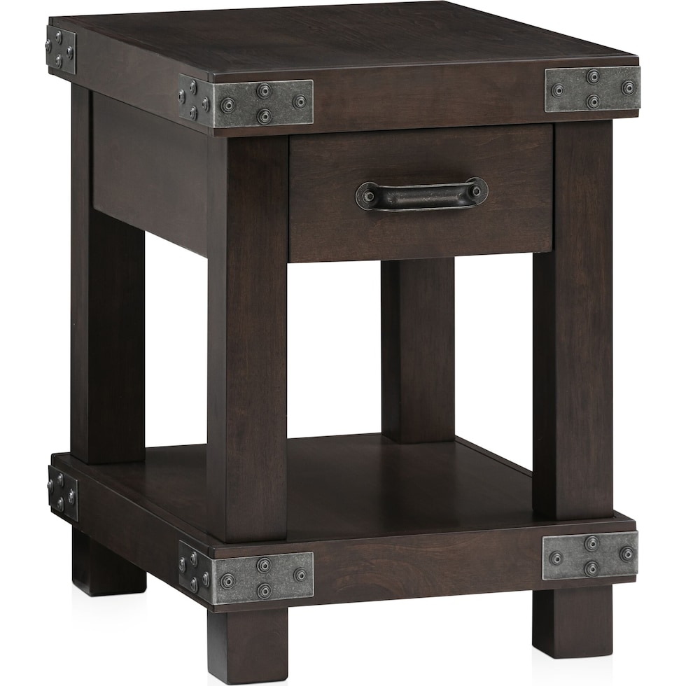 fairmont dark brown chairside table   