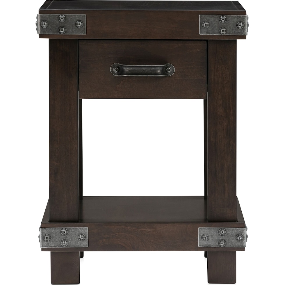 fairmont dark brown chairside table   