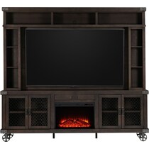 fairmont dark brown entertainment wall unit   