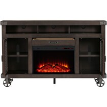 fairmont dark brown fireplace tv stand   