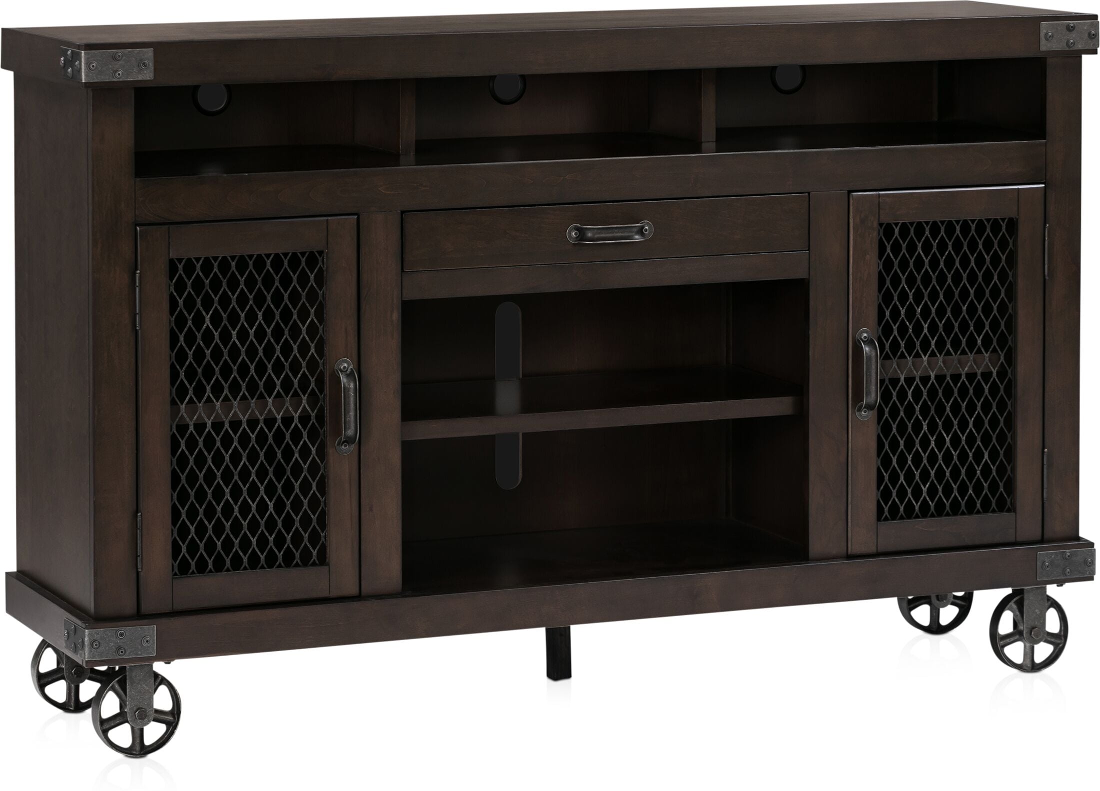 Fairmont 65" TV Stand Dark Brown American Signature Furniture
