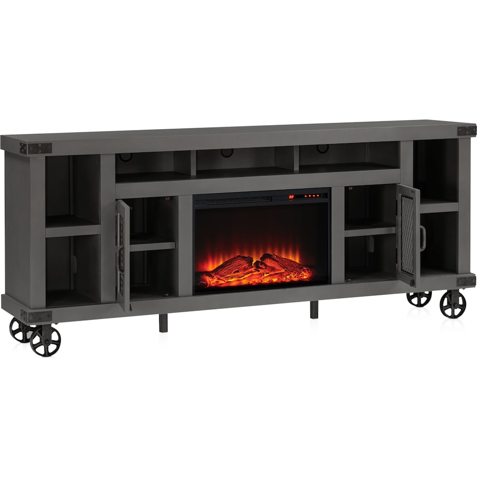 fairmont gray fireplace tv stand   