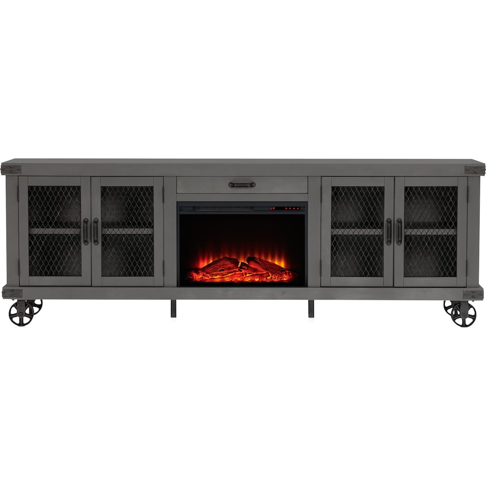 fairmont gray fireplace tv stand   