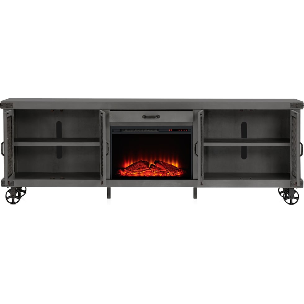 fairmont gray fireplace tv stand   