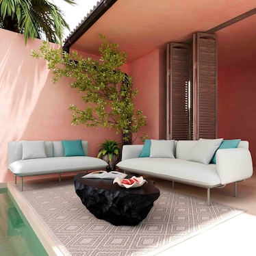 Falmouth Outdoor Loveseat - Gray