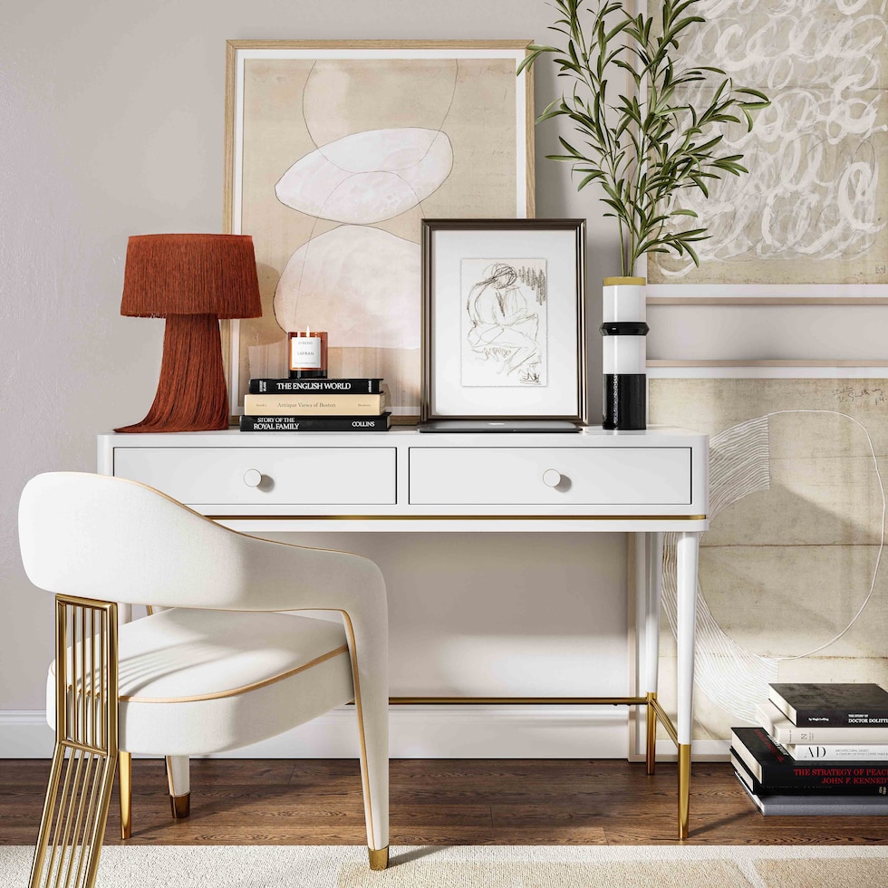 farley white desk   
