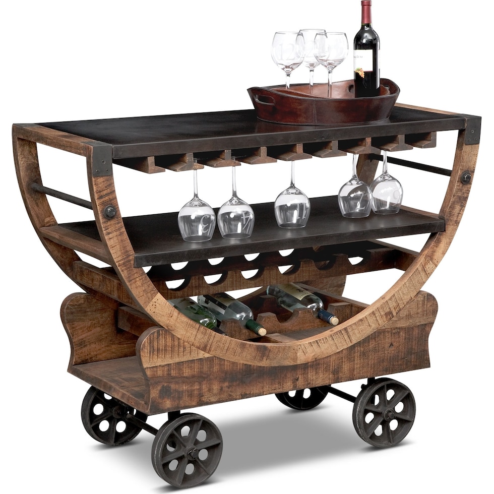 farrell brown bar cart   