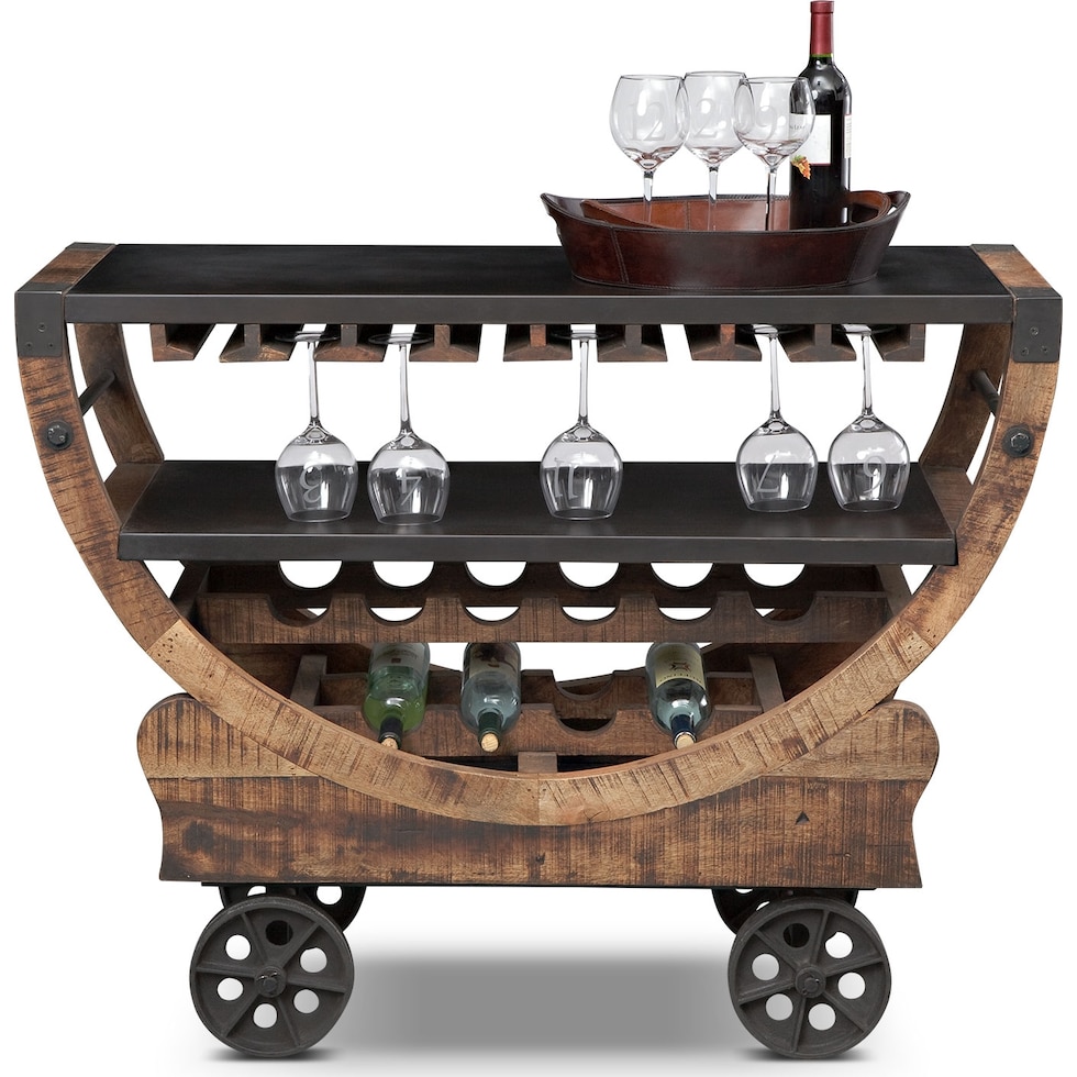 farrell brown bar cart   