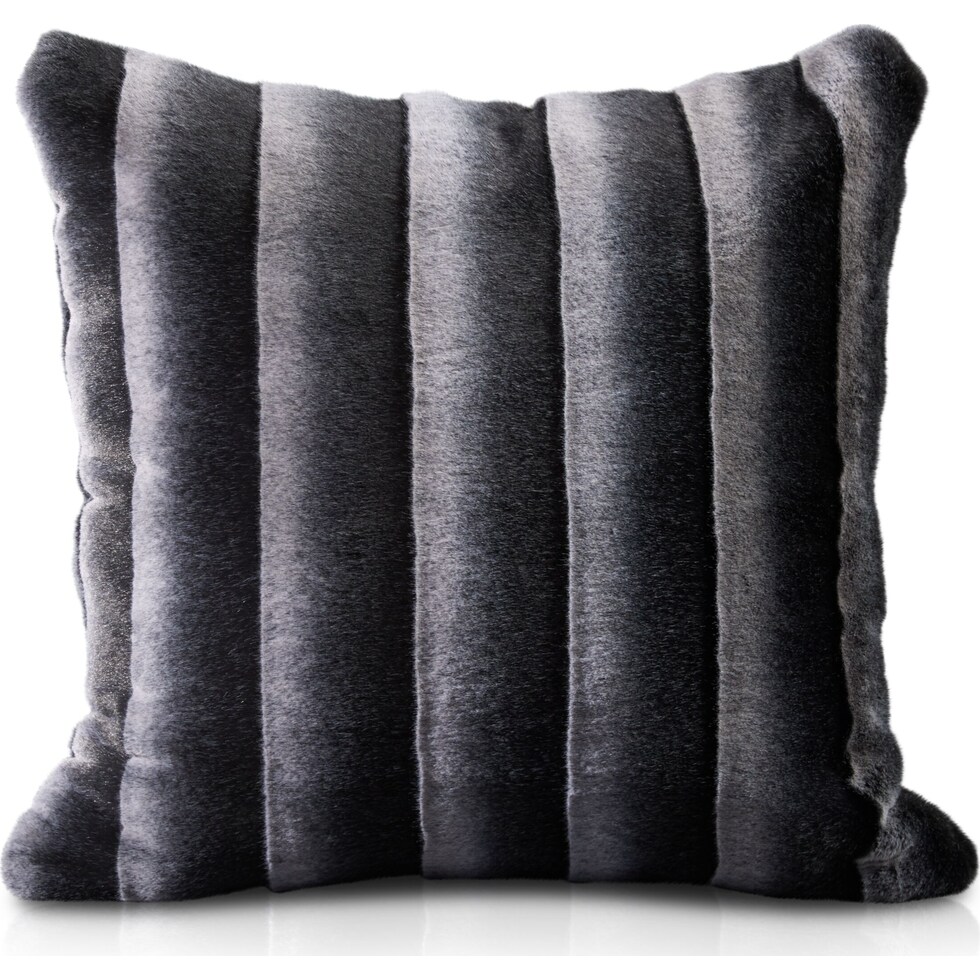 faux fur gray accent pillow   